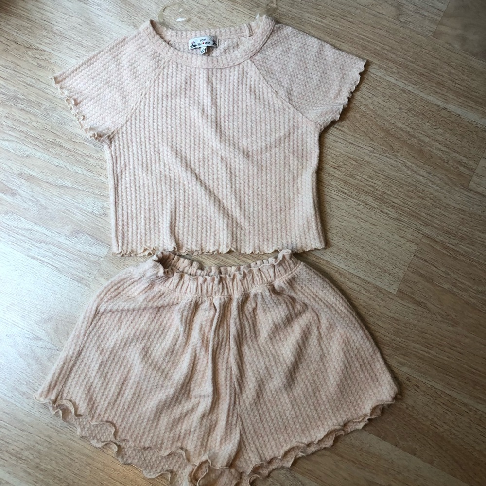 Poof NY Creamy Pink 2 Piece Knit Set